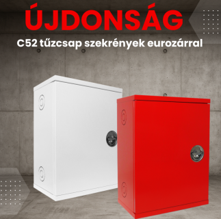 Új - C52-es tűzcsapszekrények eurozárral