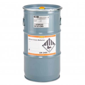 Bezpečnostní sud pro skladování a přepravu poškozených lithium-iontových baterií