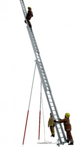 Freistehende ausziehbare 3-teilige Feuerwehrleiter JUST Typ UK-TE mit Seilsteuerung - Aluminium