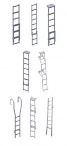 Standard stationary ladder for descending into the shaft JUST Type 60-008 - aluminium
