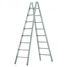 Stand-alone ladder JUST Type R-300 - aluminium rungs