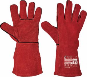 Vollleder-Schweißerhandschuhe - rot